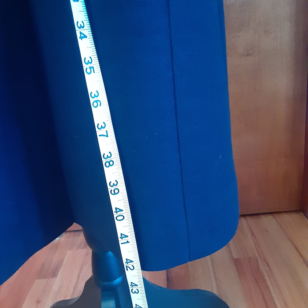 Cole Haan Navy Trench Coat with Asymmetrical Zipper - Picture 10 of 12